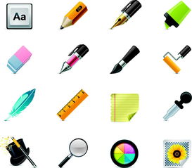 辦公用品圖標矢量圖 按鈕圖標設(shè)計指南